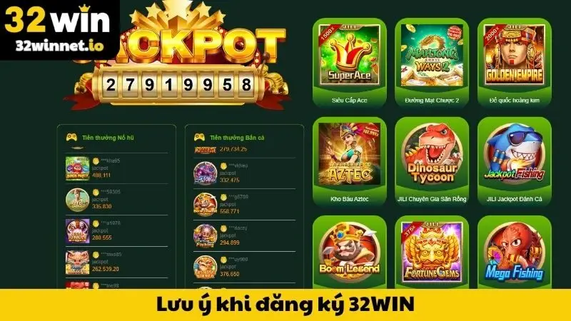 Đăng ký Lưu ý khi đăng ký 32WIN để tránh rủi ro bảo mật
